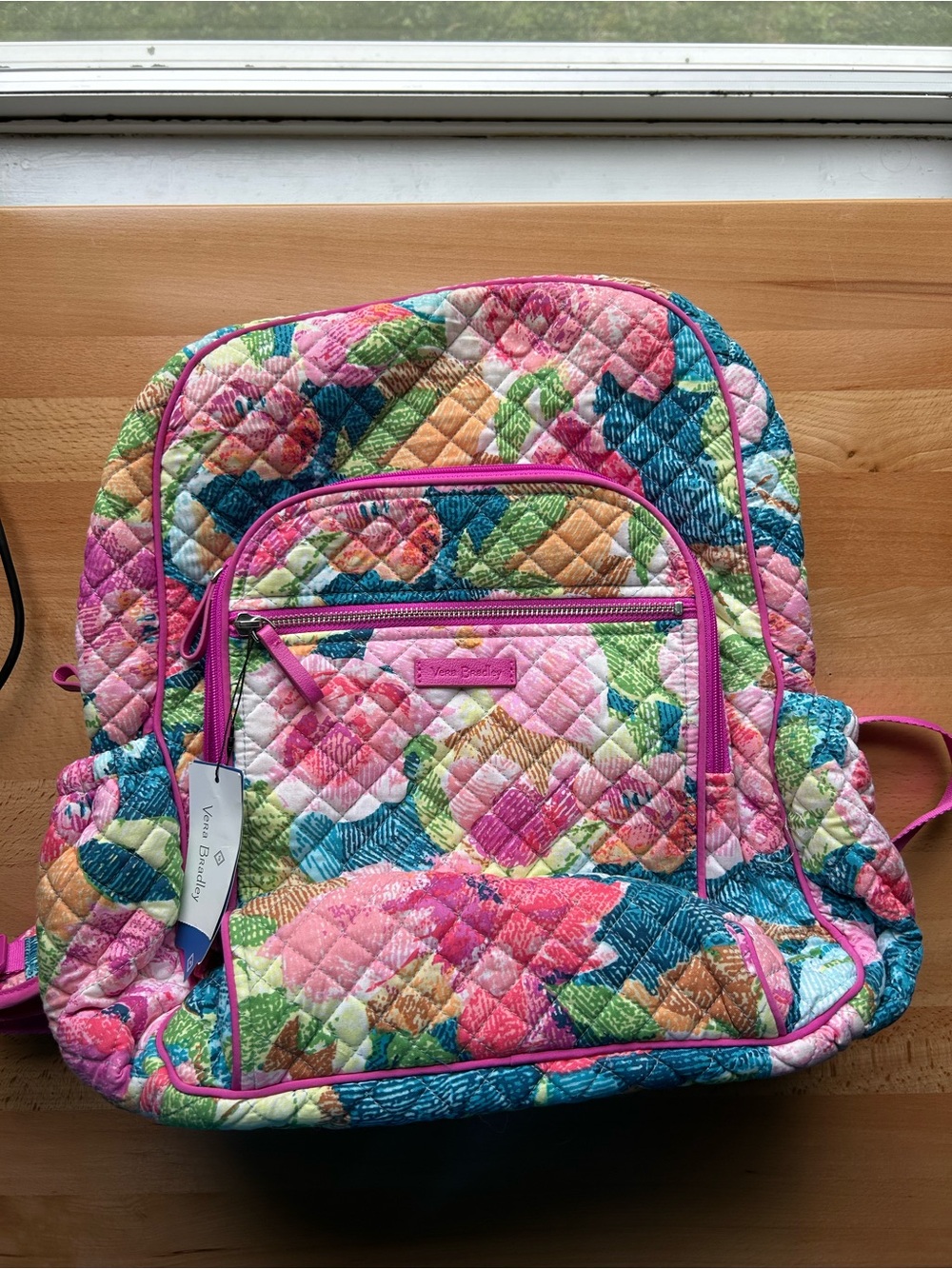 Vera Bradley Pink Multi Quilted Backpack